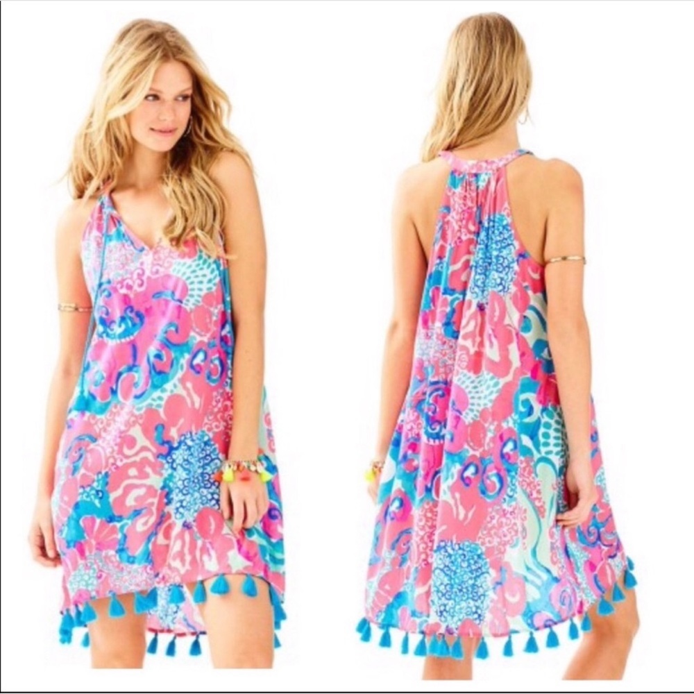 Lilly Pulitzer Roxi Dress Coral Reef I'm So Jelly